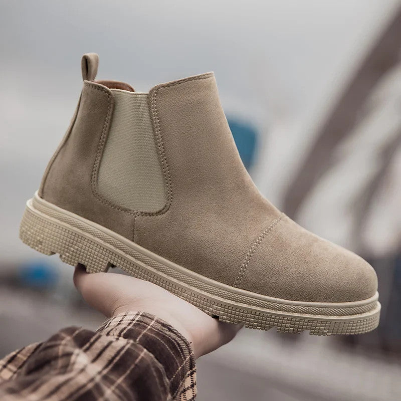 New Winter Boot Casual Shoes for Men Round Toe Slip-on Trendy All-match British
