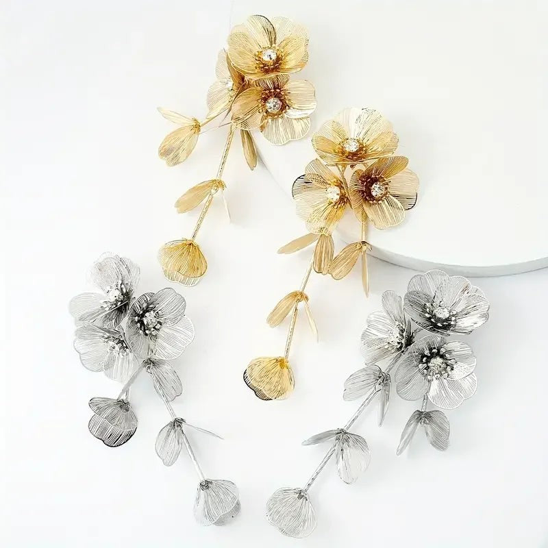 Best Lady 3pcs Handmade Flower Inlaid Rhinestone Vintage Jewelry Set - Perfect