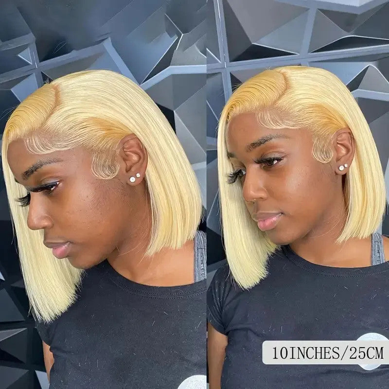 613 Blonde Bob Wig Human Hair 13x4 Lace Front Wigs Human Hair Pre Plucked