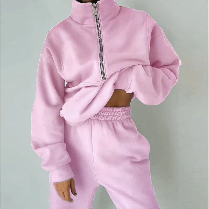 Women's Two-piece Sweater Fleece Sports Tracksuit