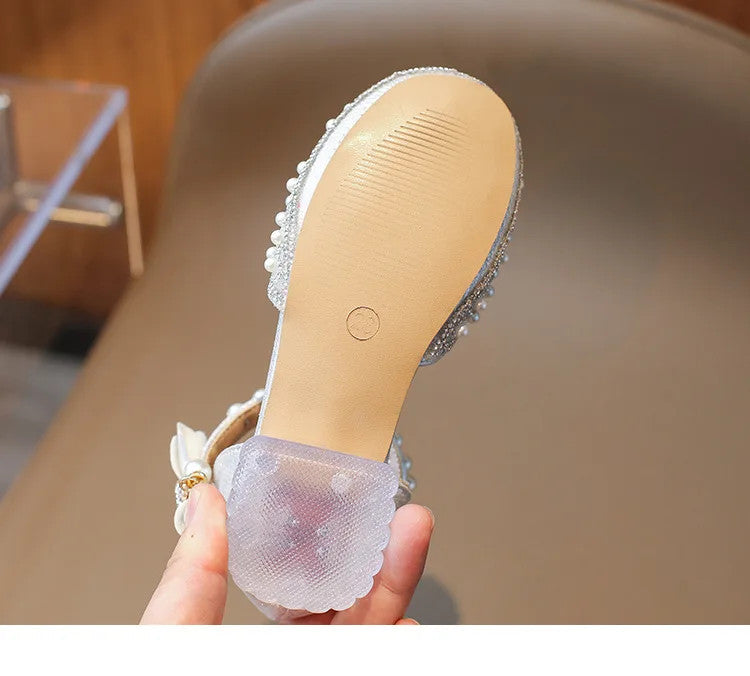 Girls Sandals Fashion Summer New Sequin Princess Shoes Bow Children's Sandals
