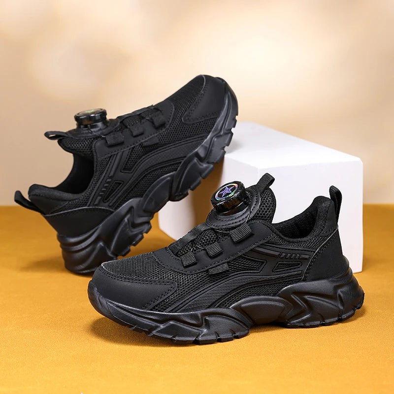 New Children Sports Shoes Boy Sneaker Black Mesh Summer Breathable Kids Casual