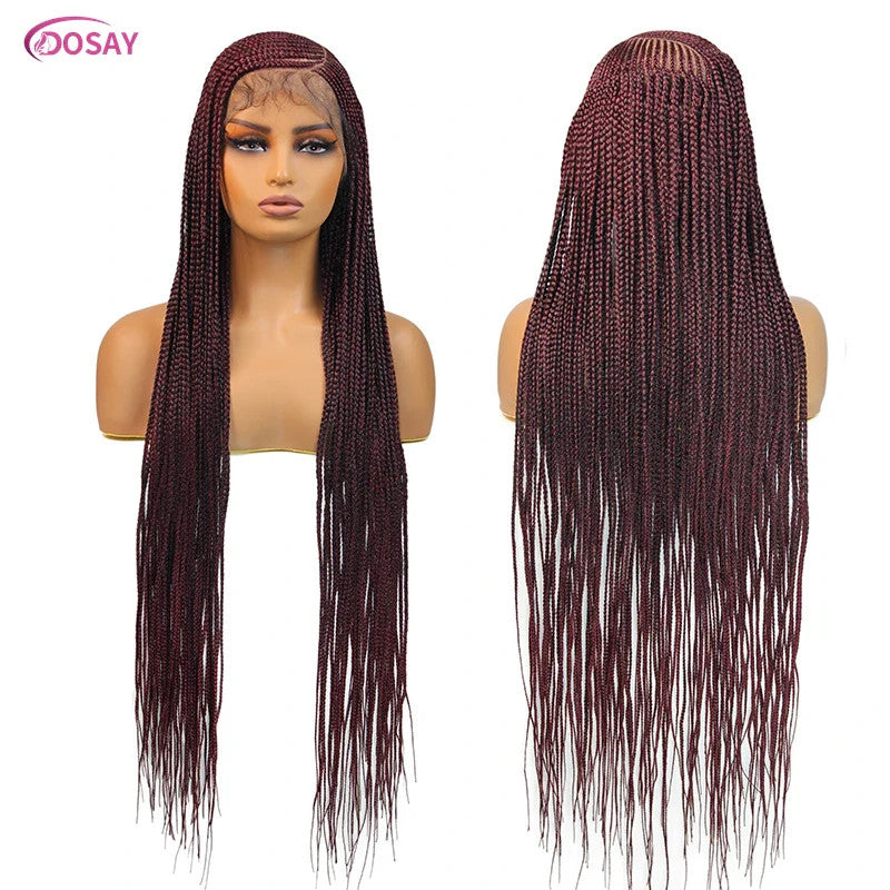 36" Cornrow Box Braided Wigs 613 Blonde Synthetic Wig for Women High Quality