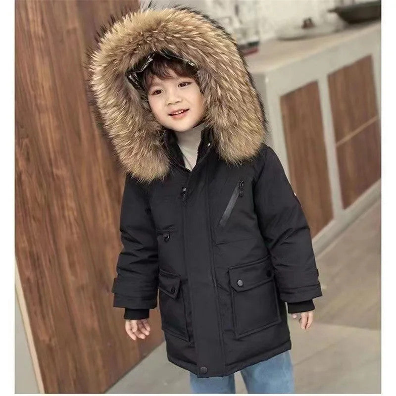 Kids Winter Jacket -30℃ Warm Padded Coat | Thick Velvet Parkas for Children