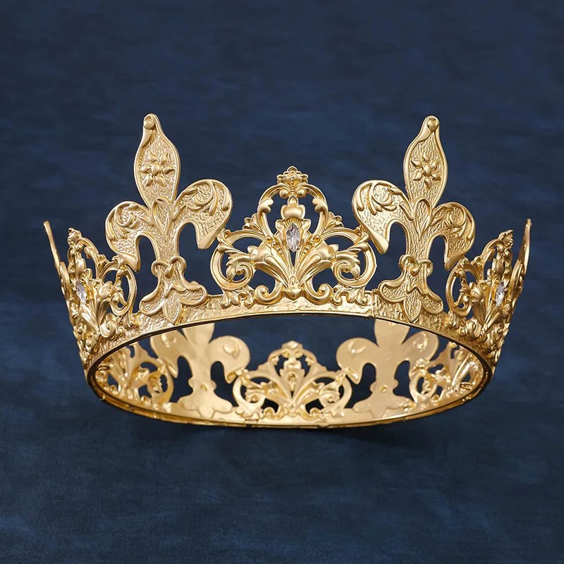 Retro Court Royal Crowns Queen King Pageant Prom Tiara Diadem Hair Ornaments