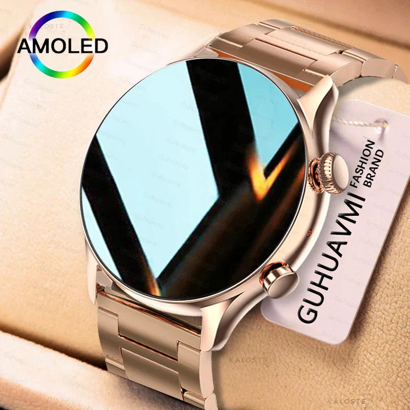 2025 New Smartwatch Women AMOLED HD Screen Always On Display Bluetooth Call
