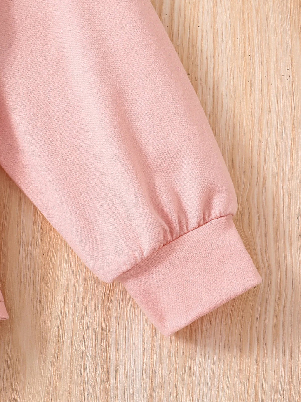 Spring and autumn girls fashion cute 2-piece set micro-elastic pink round neck