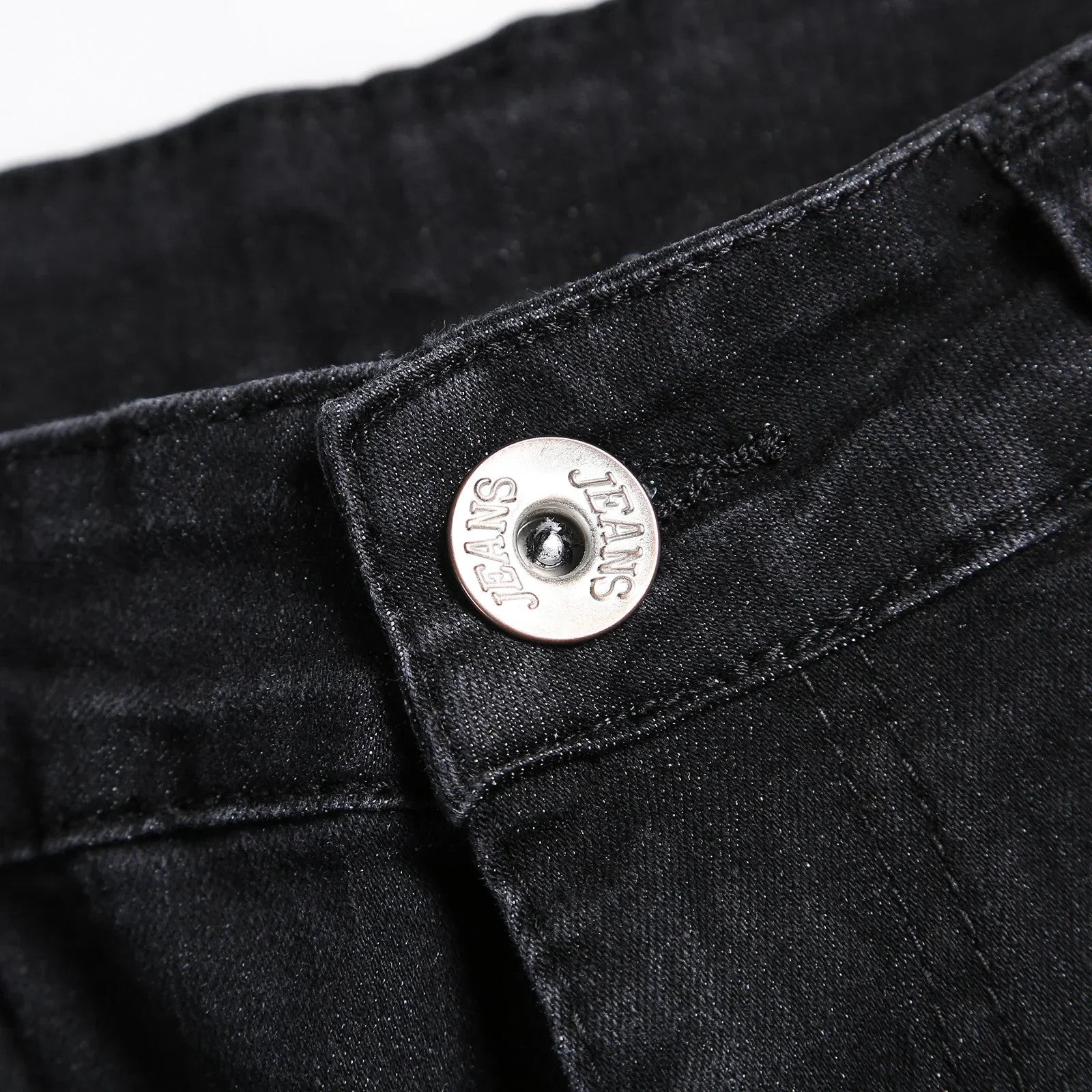2025 New Fashion Street Style Ripped Skinny Jeans Men Vintage wash Solid Denim
