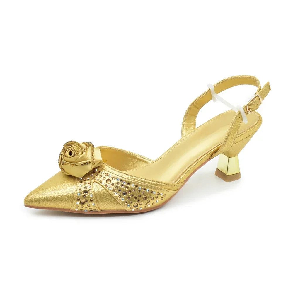 Crystal Rhinestone Spike Heel Pumps | Shoes & Matching Bag Set | EU 38–43 | Party & Wedding