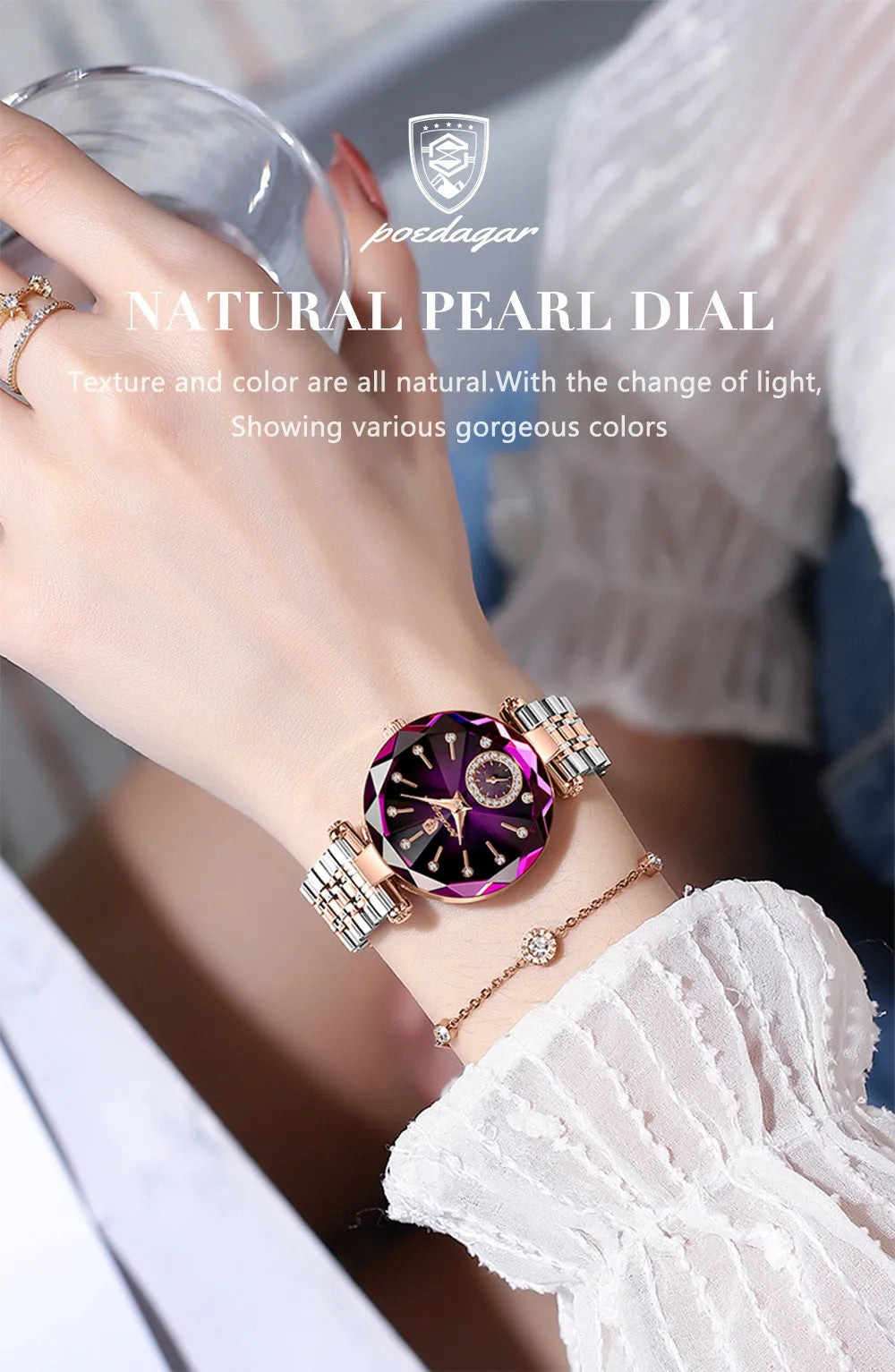 Luxury Elegant Ladies Wristwatch Waterproof Stainless Steel Watch for Woman