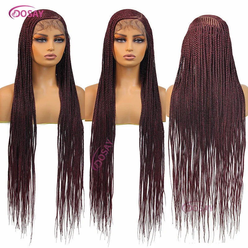 36" Cornrow Box Braided Wigs 613 Blonde Synthetic Wig for Women High Quality