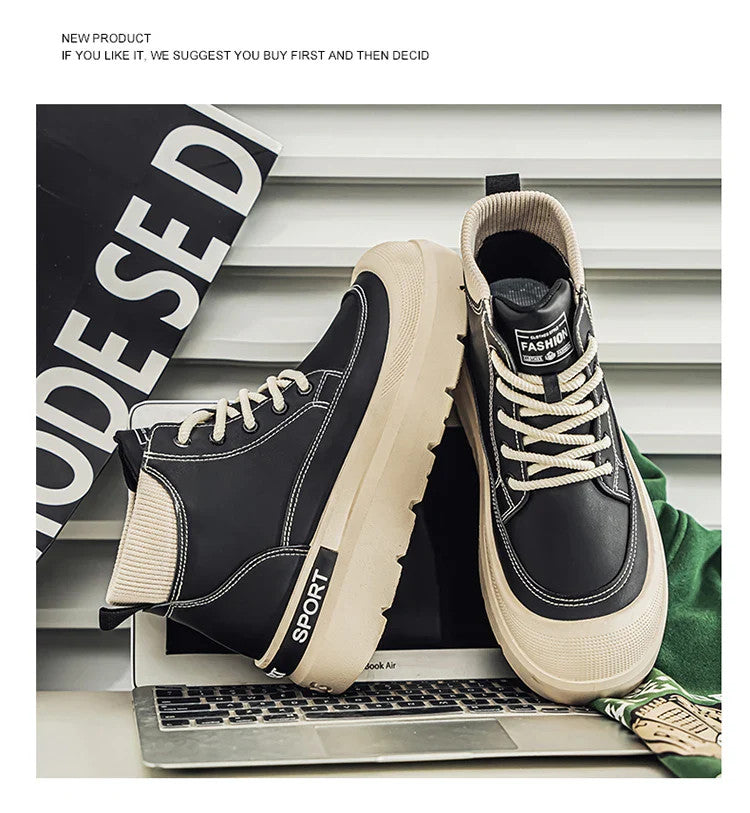 Men's High-Top Platform Casual Comfortable Winter Boots