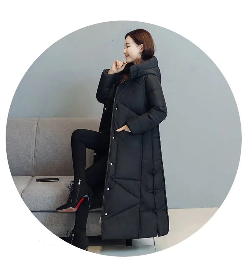 Women's Fashionable Thick Cotton padded Warm Snow Outerwear Windproof Hooded