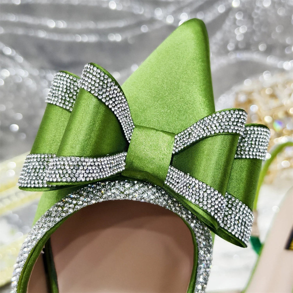 Butterfly-Knot Bow Pointed Toe Slingback Heels & Matching Bag Set — 7 Colours | EU 37–43