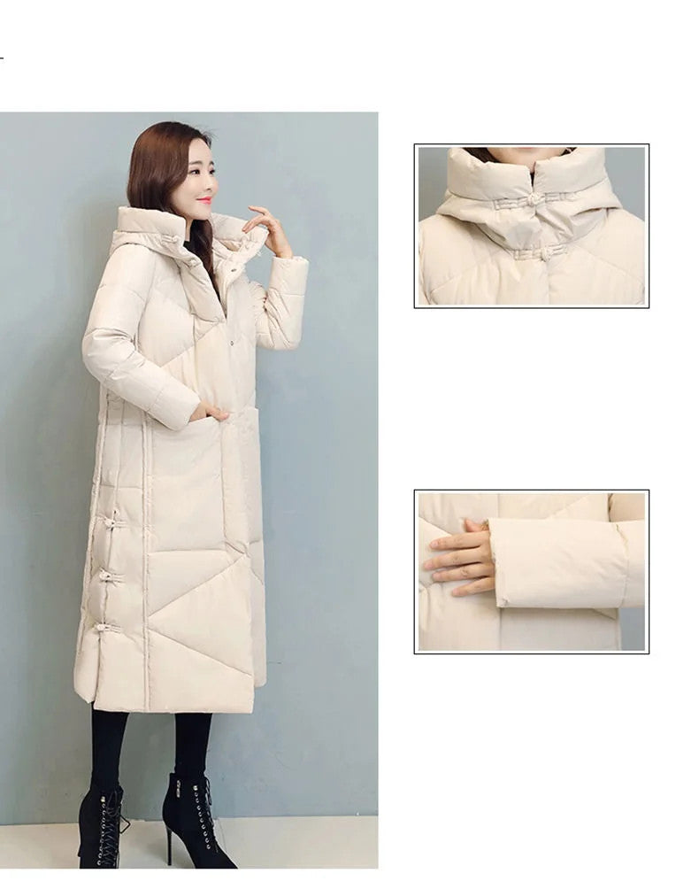 Women's Fashionable Thick Cotton padded Warm Snow Outerwear Windproof Hooded