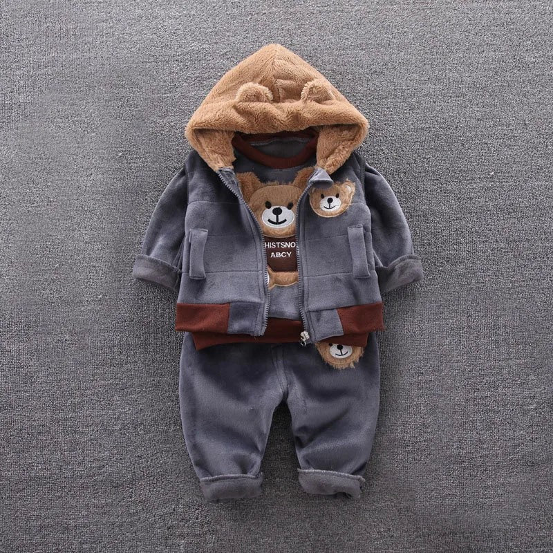 3pc/Set Animal Bear Baby Set For Newborn Winter Infant Clothing Sets Super Keep