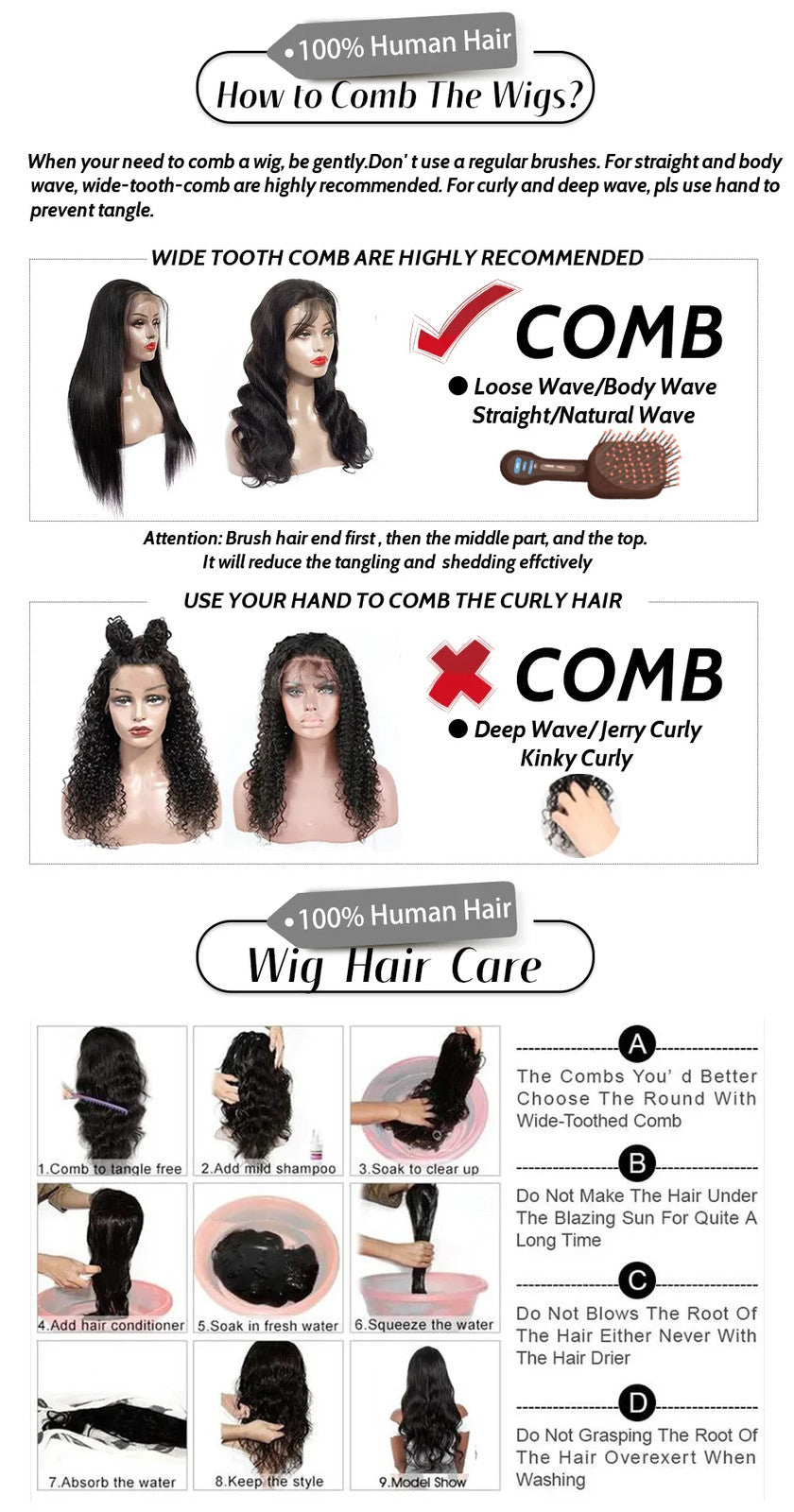Women's Brown Short Ocean Pixie Wave 100% Human Hair Wig