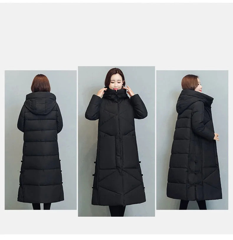Women's Fashionable Thick Cotton padded Warm Snow Outerwear Windproof Hooded
