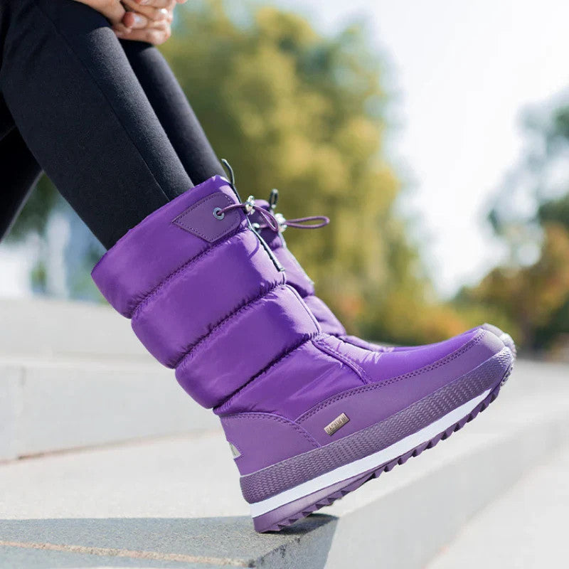 Winter women's Warm Plush Mid-calf Waterproof Snow Boot