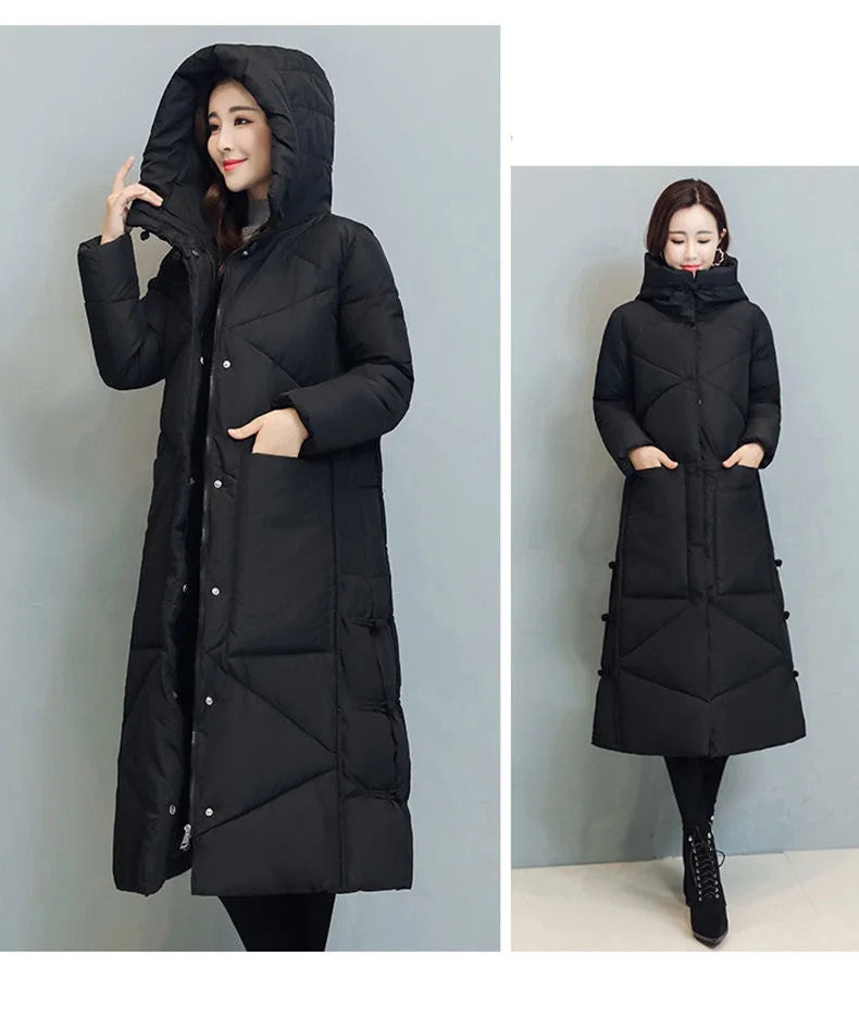 Women's Fashionable Thick Cotton padded Warm Snow Outerwear Windproof Hooded