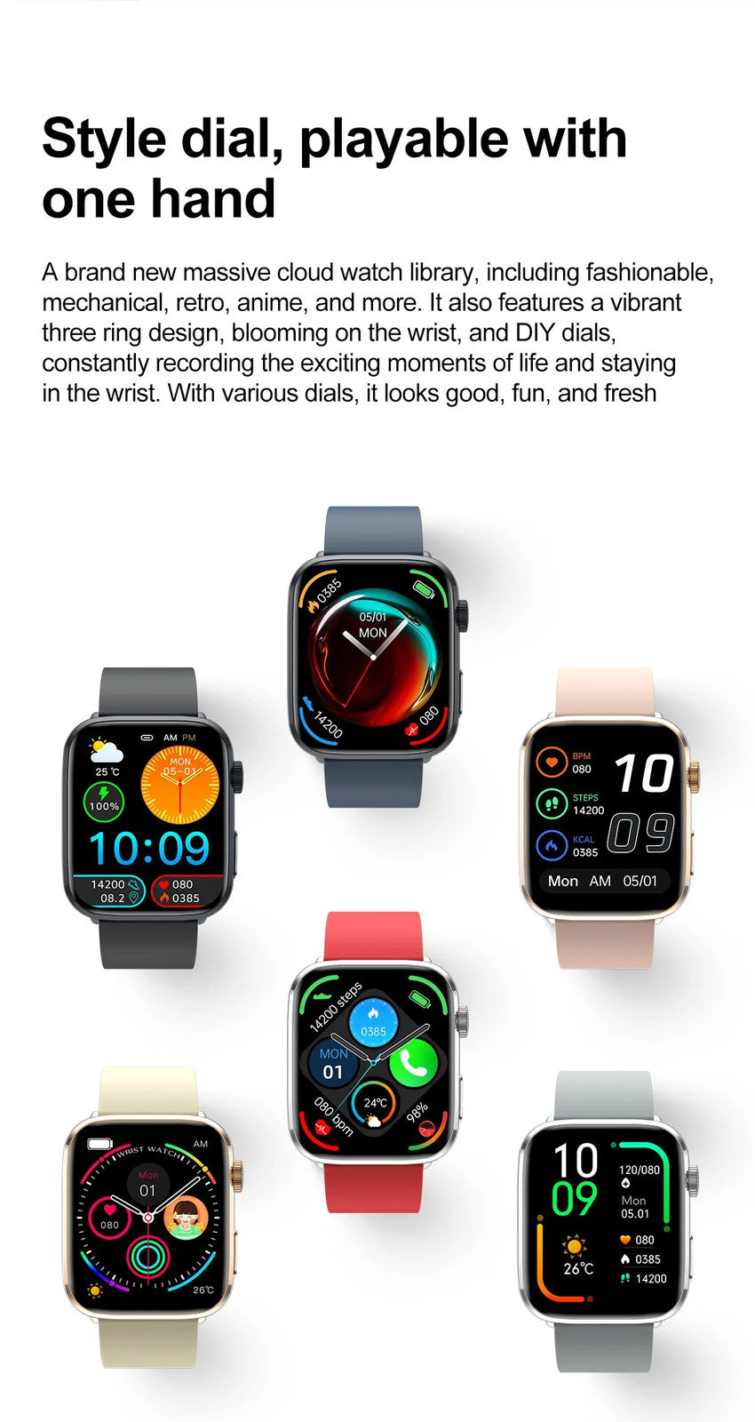 2025 AI Diagnosis NFC Smart Watch Women 1.85 inch AMOLED Blood pressure Heart