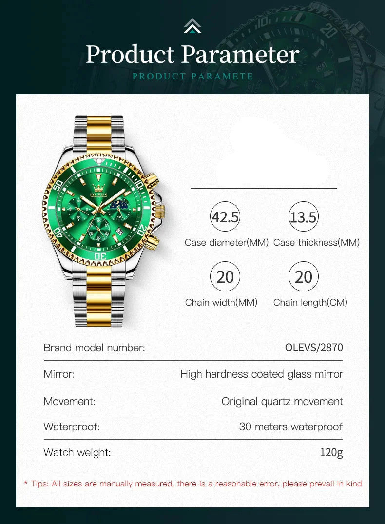 Men's Watches Top Brand Luxury Watch for Men Original Waterproof Stainless