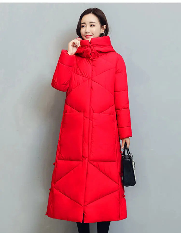 Women's Fashionable Thick Cotton padded Warm Snow Outerwear Windproof Hooded