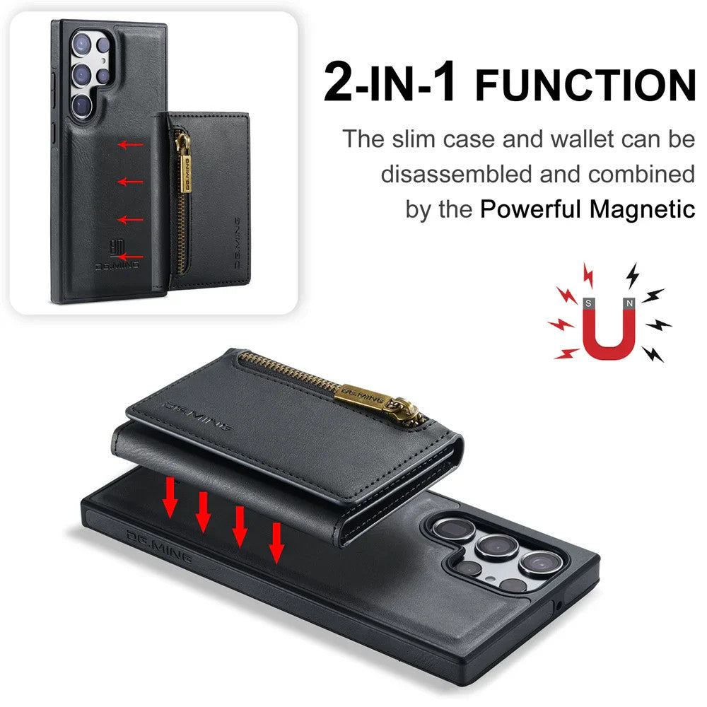 DG.Ming RFID Blocking Retro Flip Leather Case For Samsung Galaxy S25 S24 S22