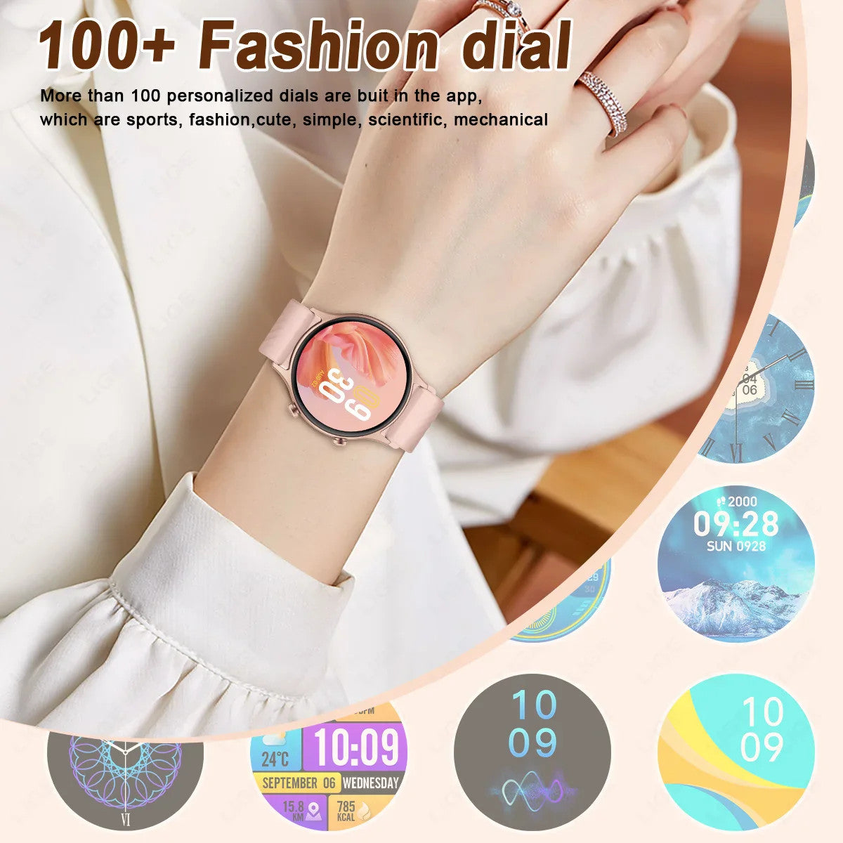 2025 New Smartwatch Women AMOLED HD Screen Always On Display Bluetooth Call