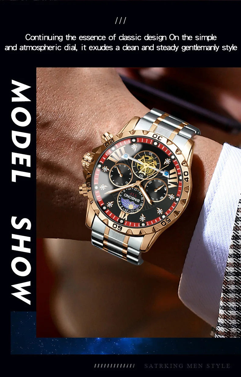 Luxury Men's Watches Trend Fashion Original Quartz Watch for Man Flywheel Style