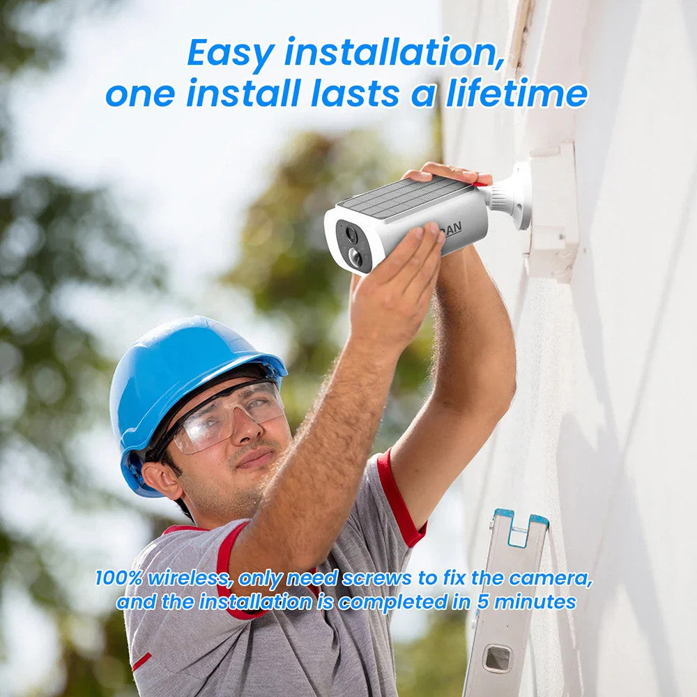 Outdoor Solar Security Camera with Battery 3MP 2.4G WIFI Camera Battery Cloud