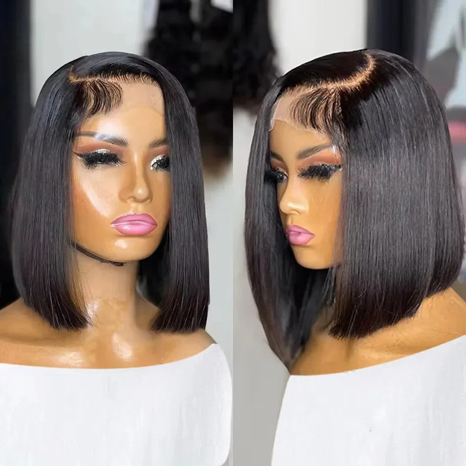 100% Vietnamese Super Double Drawn Bone Straight 13x4 Frontal Bob Wig with