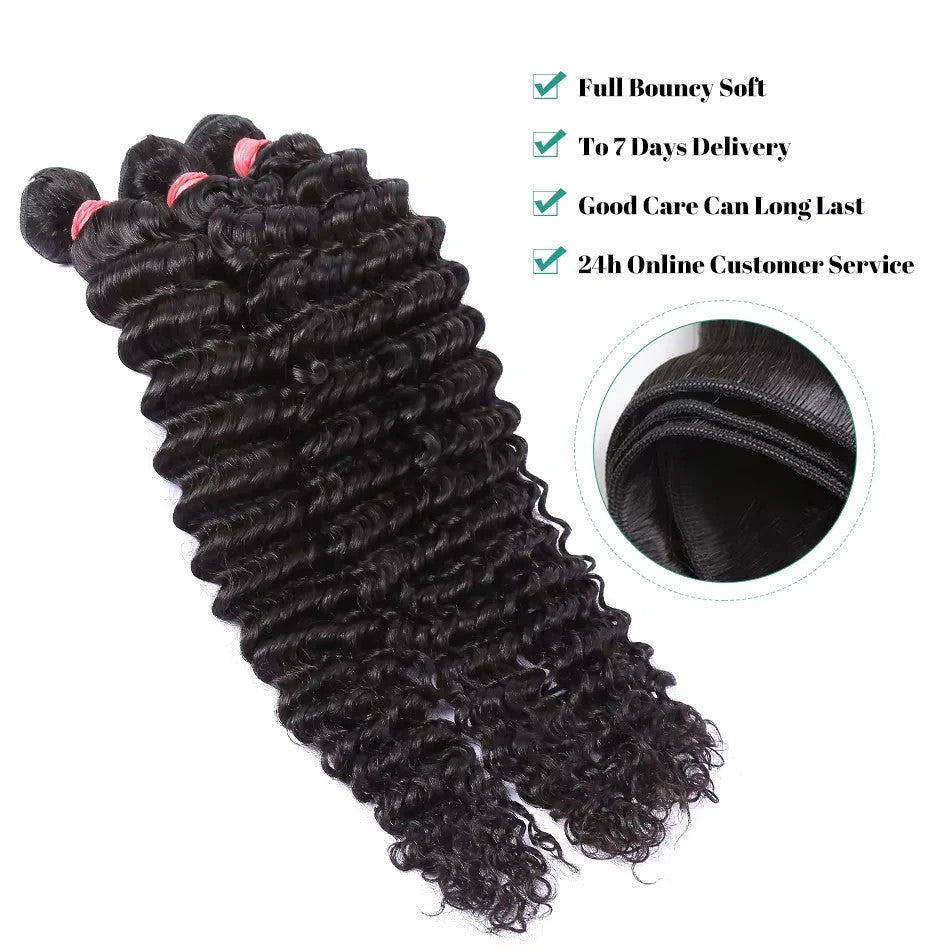 15A Burmese Curly Bundles Human Hair Deep Wave Raw 3 4 Bundle 100% Unprocessed