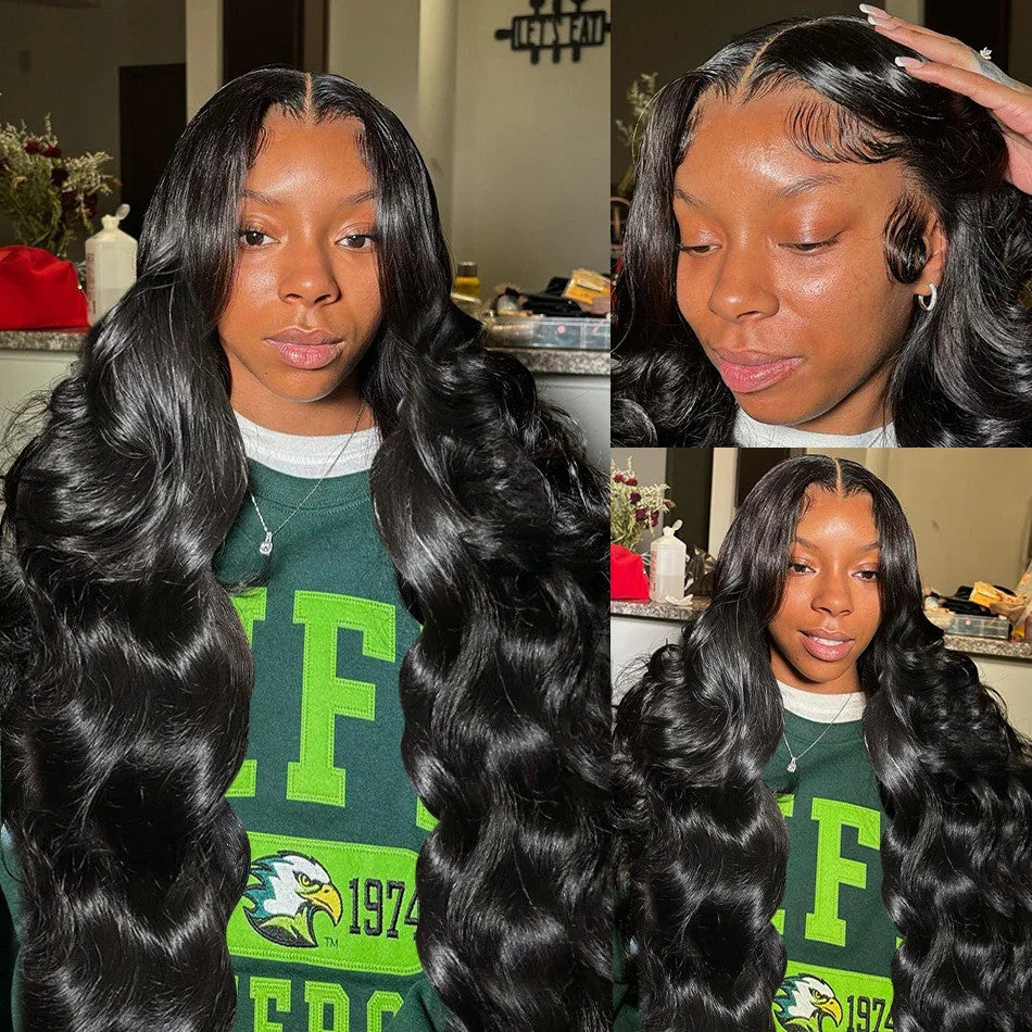 Body Wave Lace Front Human Hair Wig 30 40 Inches 200 Density Brazilian Remy