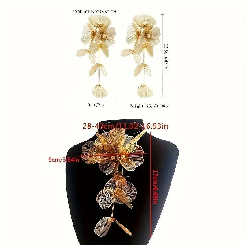 Best Lady 3pcs Handmade Flower Inlaid Rhinestone Vintage Jewelry Set - Perfect
