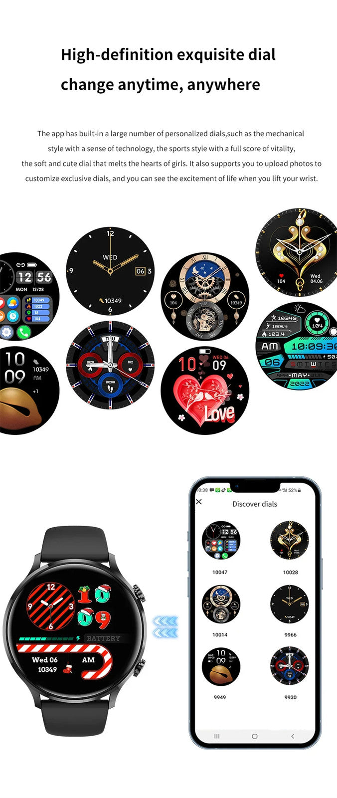 2025 New Smartwatch Women AMOLED HD Screen Always On Display Bluetooth Call