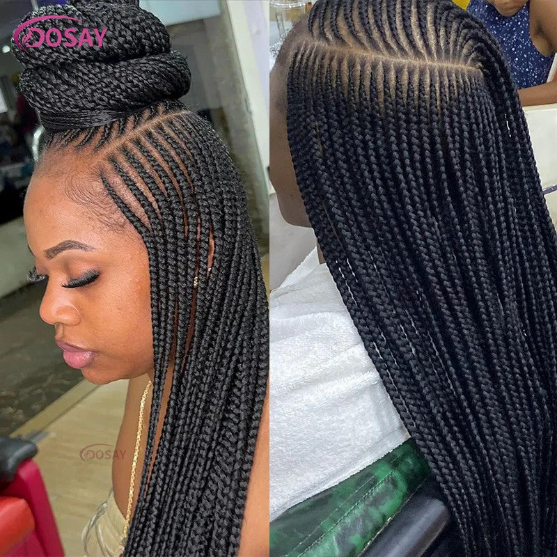 36" Cornrow Box Braided Wigs 613 Blonde Synthetic Wig for Women High Quality