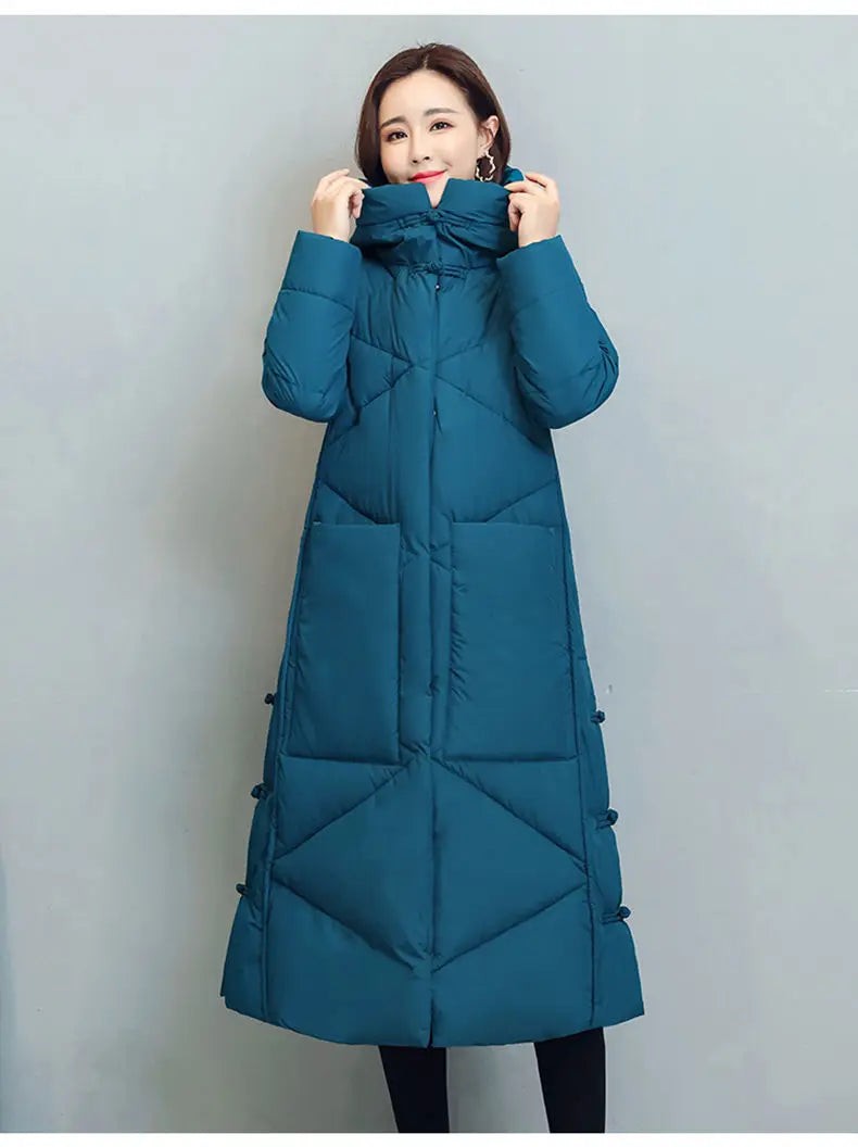 Women's Fashionable Thick Cotton padded Warm Snow Outerwear Windproof Hooded