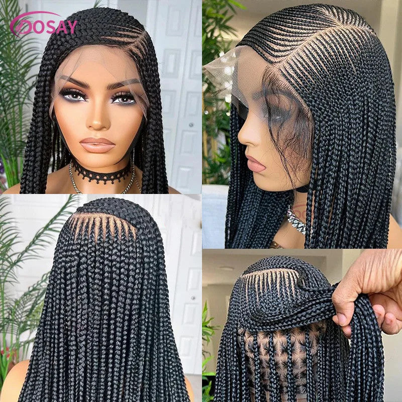36" Cornrow Box Braided Wigs 613 Blonde Synthetic Wig for Women High Quality