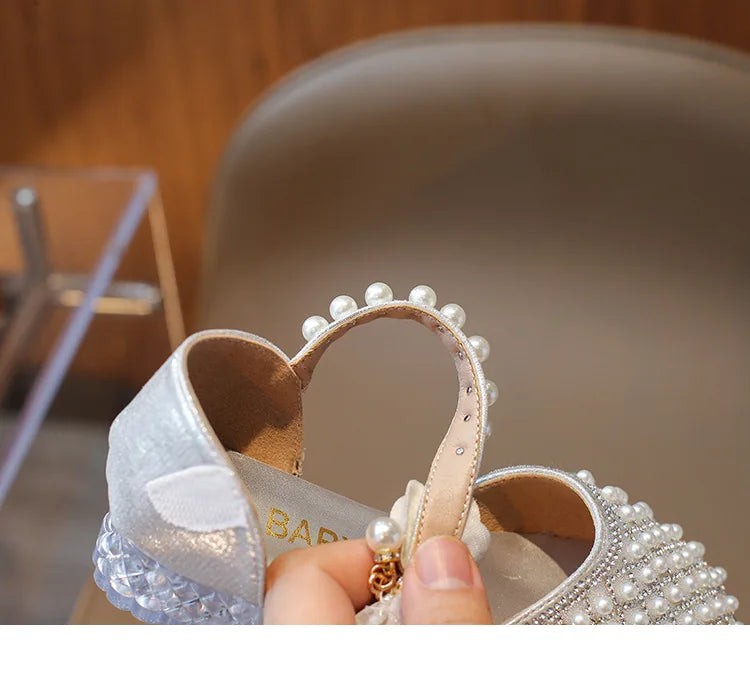Girls Sandals Fashion Summer New Sequin Princess Shoes Bow Children's Sandals