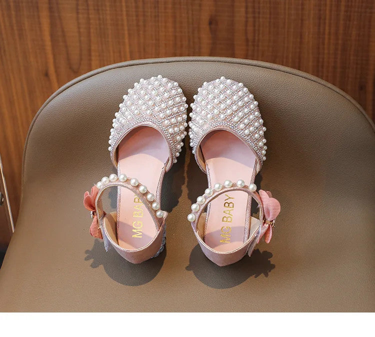 Girls Sandals Fashion Summer New Sequin Princess Shoes Bow Children's Sandals