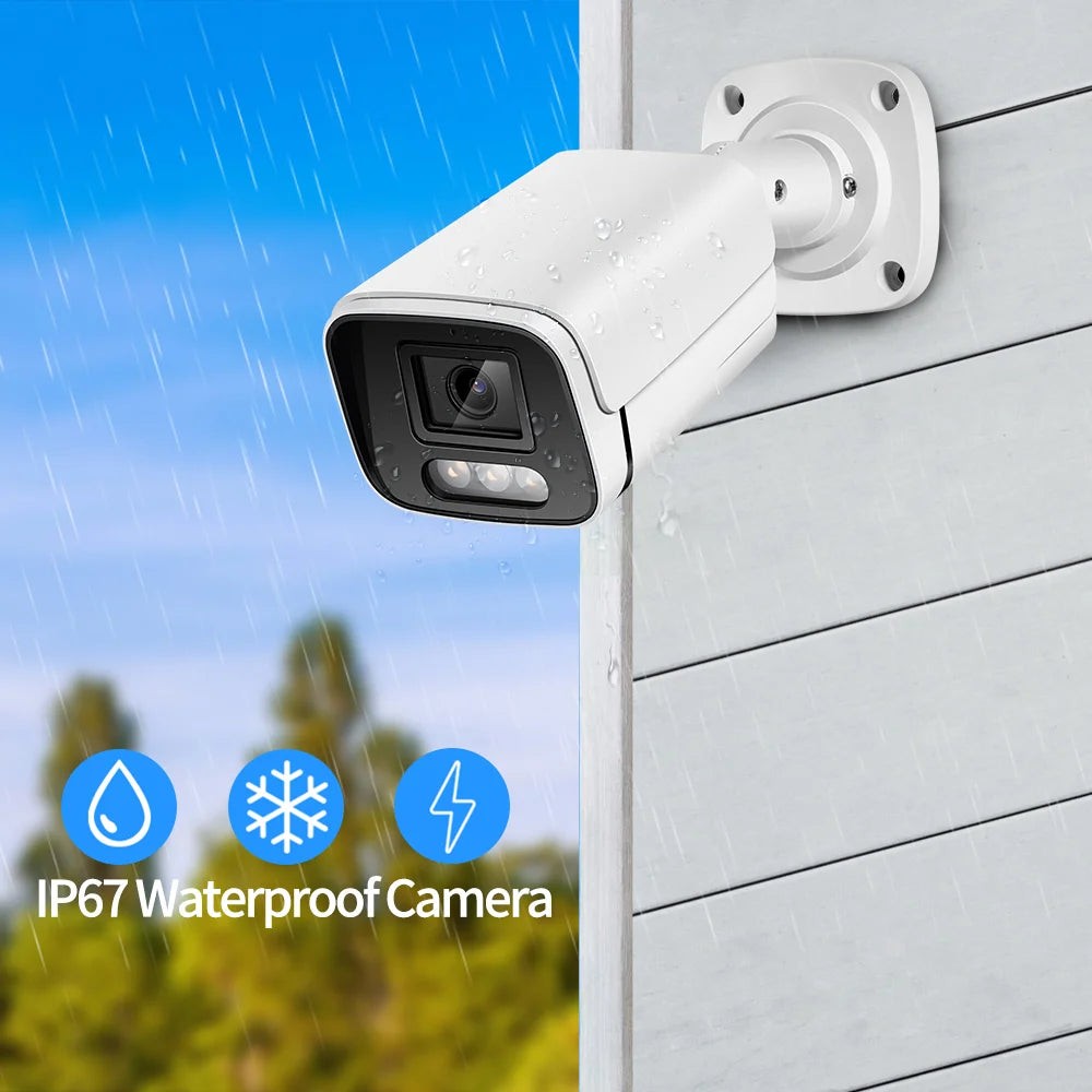 New 4K 8MP IP Camera Audio Outdoor POE H.265 Onvif Metal Bullet CCTV Home 4MP