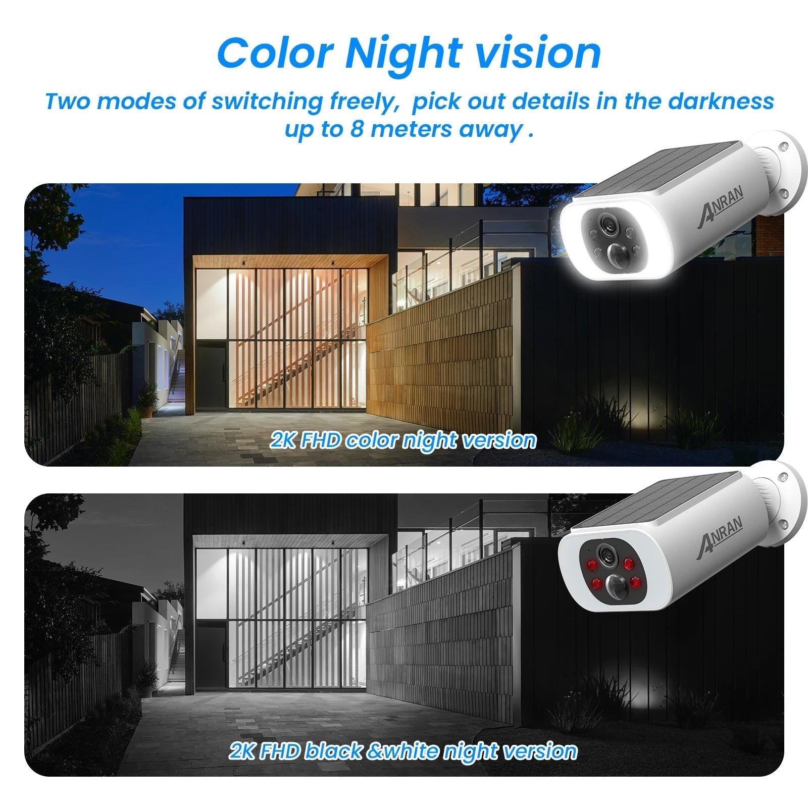 Outdoor Solar Security Camera with Battery 3MP 2.4G WIFI Camera Battery Cloud