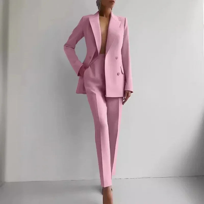 Women's Suit Set Long Pants Ensemble Fashionable Office Wear