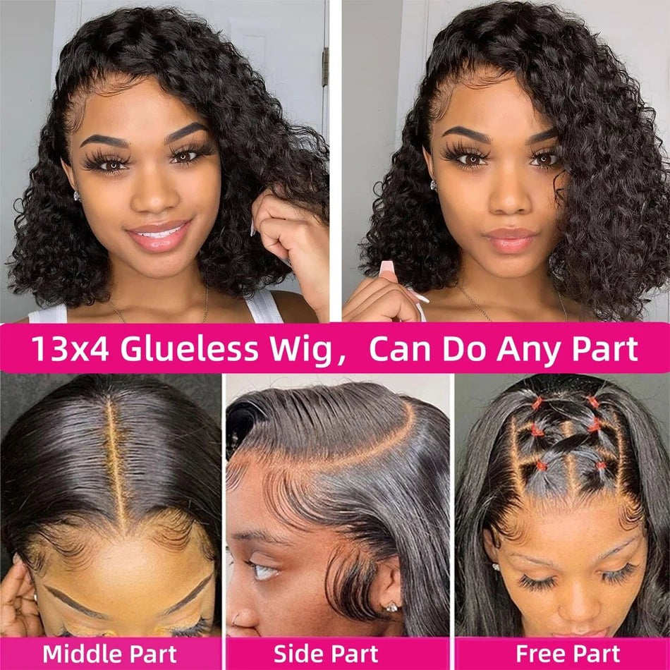 Mongolian Kinky Curly Wig Human Hair 13x4 Curly Lace Front Human Hair Wigs Deep