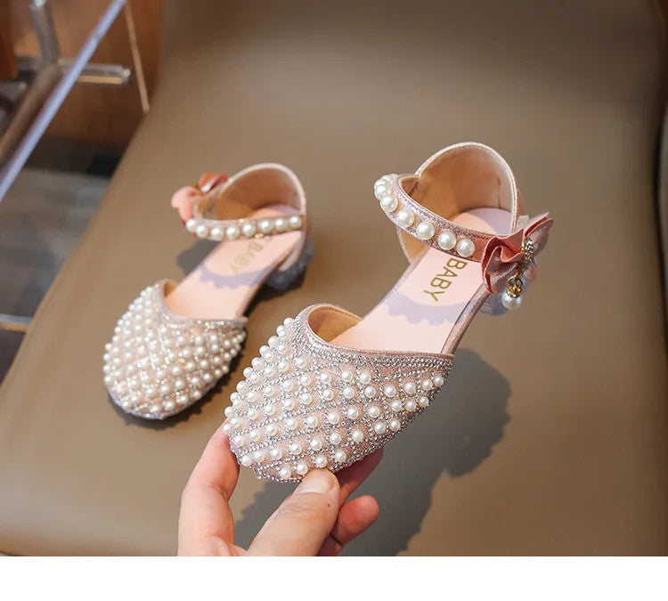 Girls Sandals Fashion Summer New Sequin Princess Shoes Bow Children's Sandals