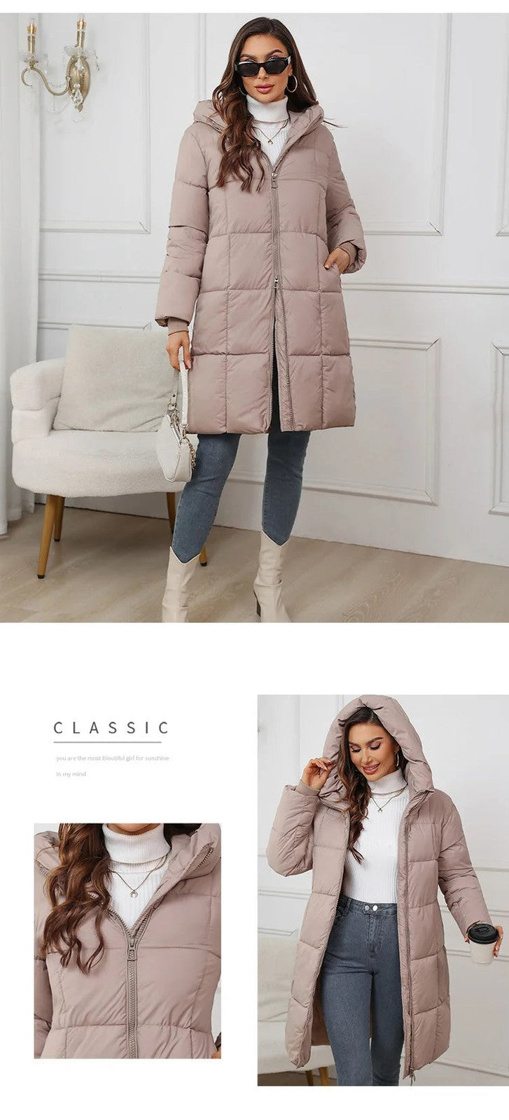 Women's Long Winter Parkas Thick Down Cotton Coat