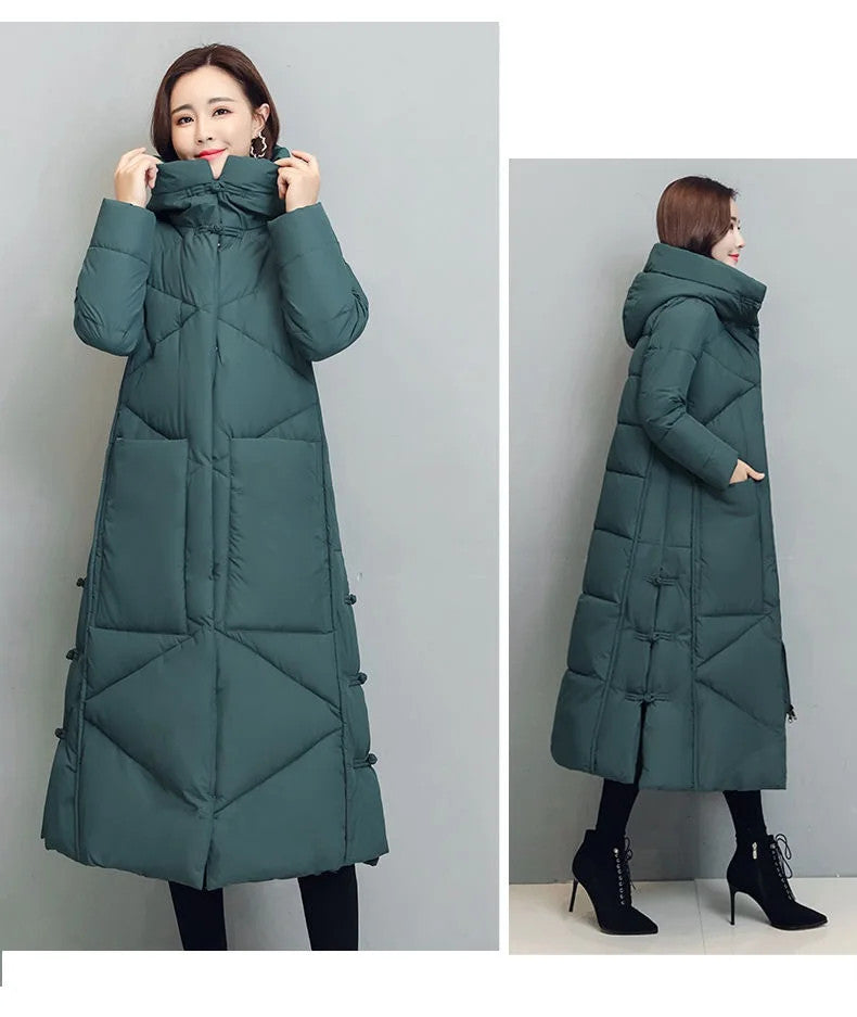 Women's Fashionable Thick Cotton padded Warm Snow Outerwear Windproof Hooded