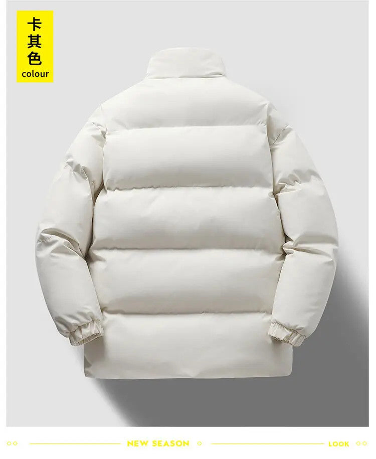 Men's Winter Thick Sports Trendy Stand Up Collar Parka Jacket