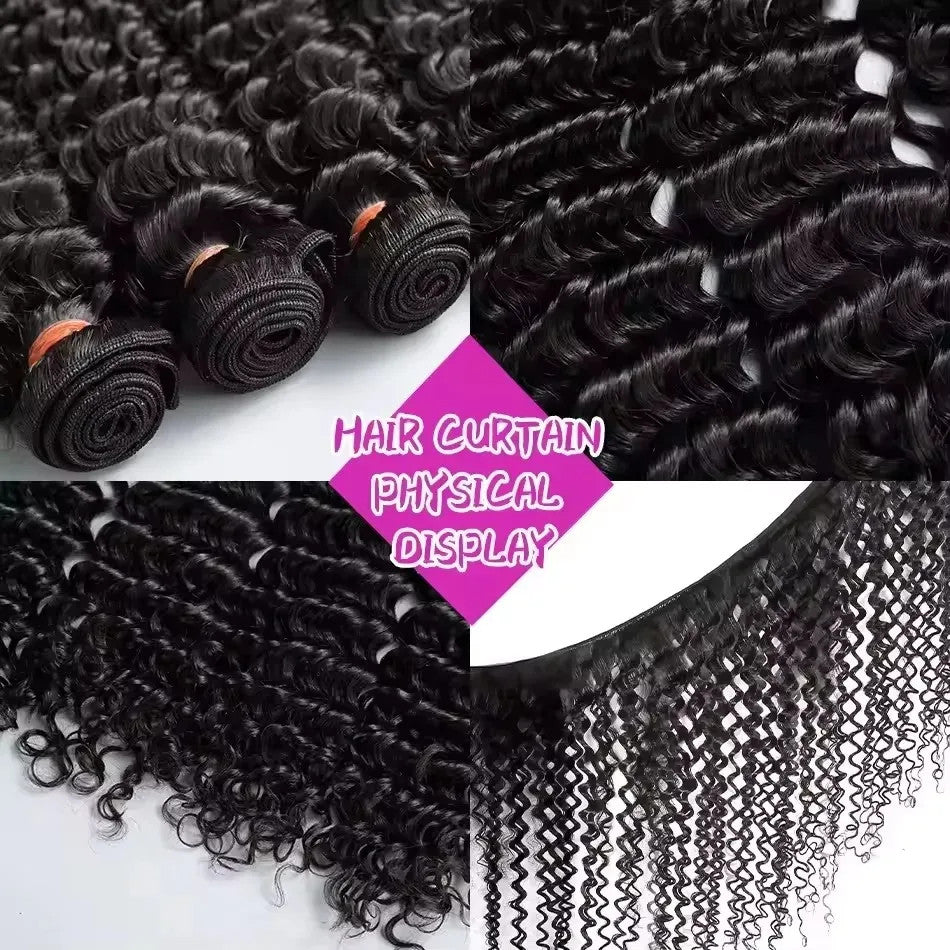 15A Burmese Curly Bundles Human Hair Deep Wave Raw 3 4 Bundle 100% Unprocessed